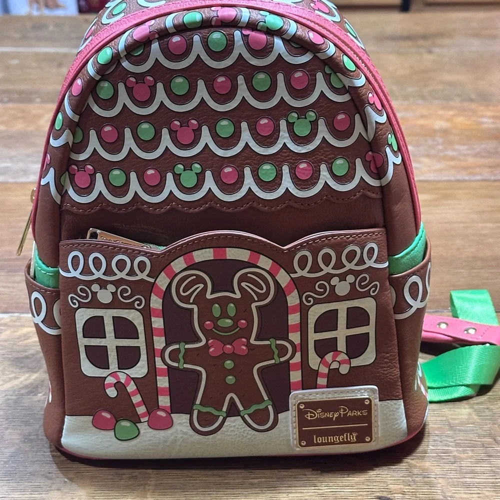 Disney Parks Mickey Mouse Gingerbread‎ Loungefly Mini Backpack ears Disney Eats - Picture 3 of 9